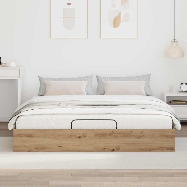 Otomanski krevet Umjetnička hrastovina 203 x 160 x 25 cm - Smeđa / 203 x 160 x 25 cm