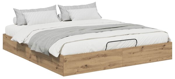 Otomanski krevet Umjetnička hrastovina 203 x 160 x 25 cm - Smeđa / 203 x 160 x 25 cm