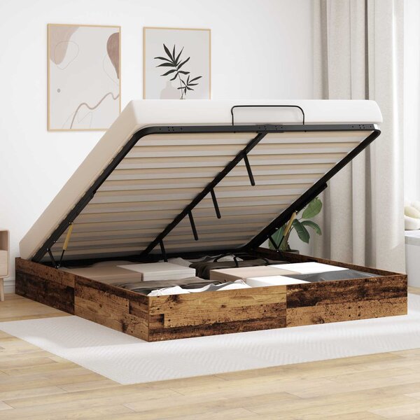 Otomanski krevet s pohranom Staro drvo 203 x 180 x 25 cm - Smeđa / 203 x 180 x 25 cm
