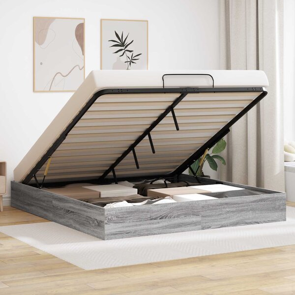 Otomanski krevet s pohranom Sivi Sonoma 203 x 160 x 25 cm - Siva / 203 x 160 x 25 cm