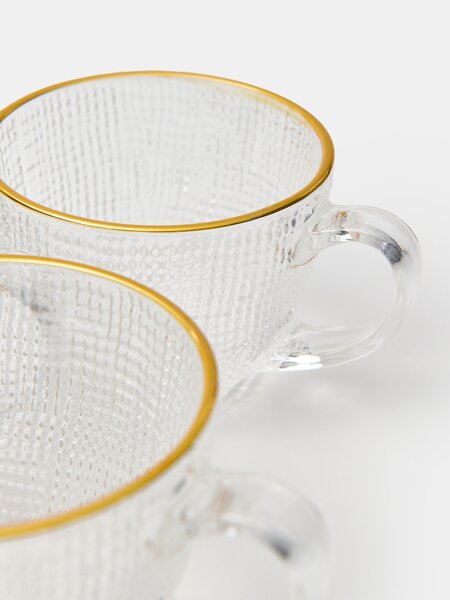 Sinsay - Set staklenih šalica s reljefom i zlatnim rubom 4 pack