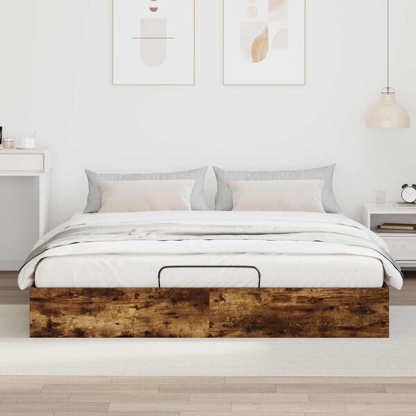Otomanski krevet s pohranom Dimljeni Hrast 203 x 160 x 25 cm - Smeđa / 203 x 160 x 25 cm