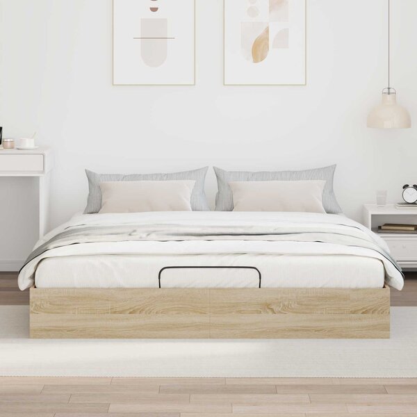 Otomanski krevet s pohranom Sonoma hrast 203 x 160 x 25 cm - Smeđa / 203 x 160 x 25 cm