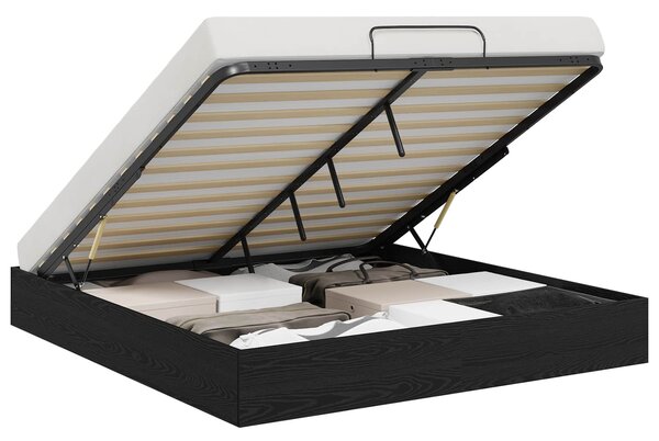 Otomanski krevet s pohranom Crni Hrast 203 x 160 x 25 cm - Crna / 203 x 160 x 25 cm