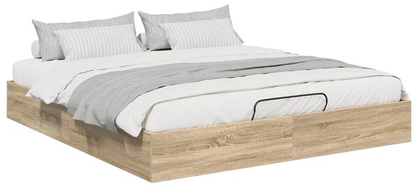 Otomanski krevet s pohranom Sonoma hrast 203 x 160 x 25 cm - Smeđa / 203 x 160 x 25 cm