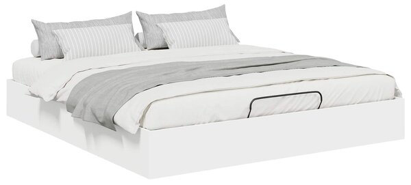 Otomanski krevet Bijeli 203 x 160 x 25 cm Konstrukcijsko drvo - Bijela / 203 x 160 x 25 cm