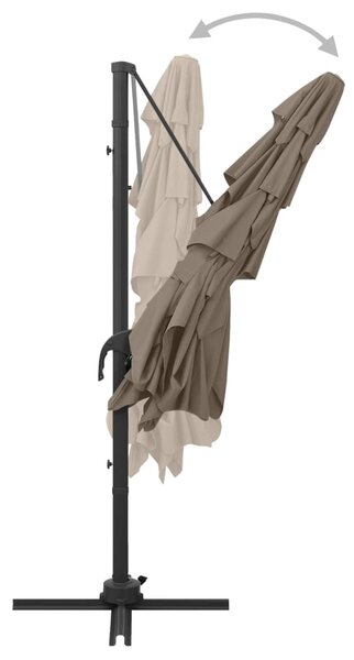 Vrtni suncobran s 4 razine i stupom 250 x 250 cm smeđesivi - Tupe / N/A