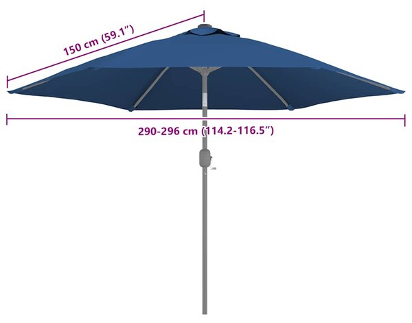 Zamjenska tkanina za vrtni suncobran azurno plava 300 cm - Azurno plava / N/A
