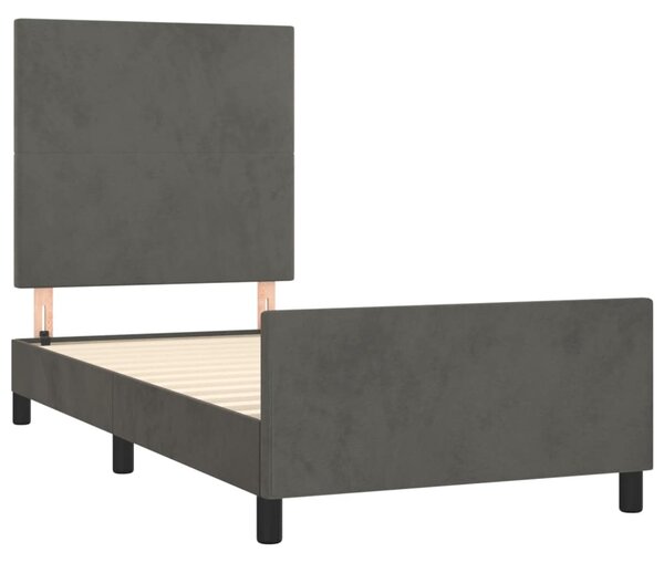 Okvir kreveta bez madraca tamnosivi 100x200 cm baršunasti - Siva / 100 x 200 cm