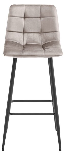 Barska stolica ARCETO VELVET s crnim nogama, bež