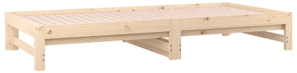 Dnevni ležaj na izvlačenje 2 x (90x190) cm od masivne borovine - Smeđa / 90 x 190 cm