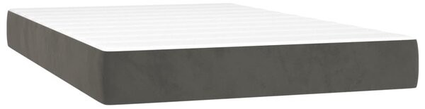 Krevet box spring s madracem LED tamnosivi 120 x 200 cm baršun - Siva / 120 x 200 cm