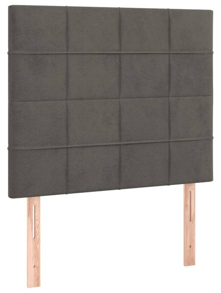 Krevet box spring s madracem LED tamnosivi 120 x 200 cm baršun - Siva / 120 x 200 cm