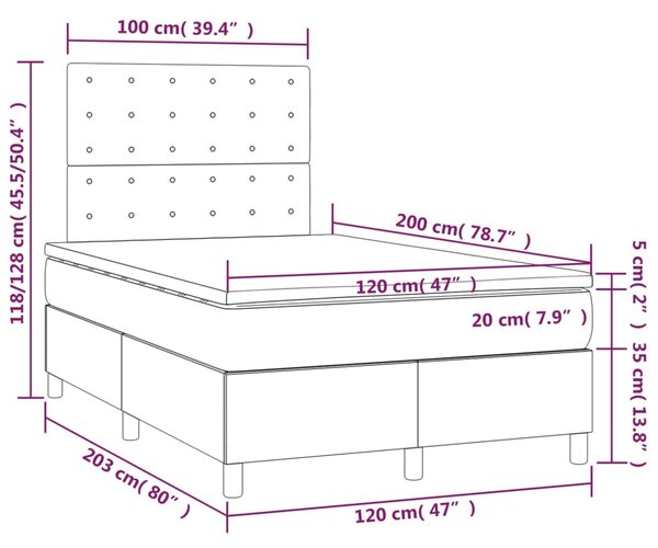 Krevet s oprugama i madracem krem 120x200 cm od umjetne kože - Krema / 120 x 200 cm