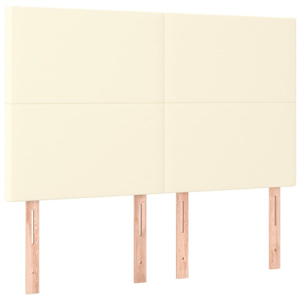 Krevet box spring s madracem LED krem 140x200cm od umjetne kože - Krema / 140 x 200 cm
