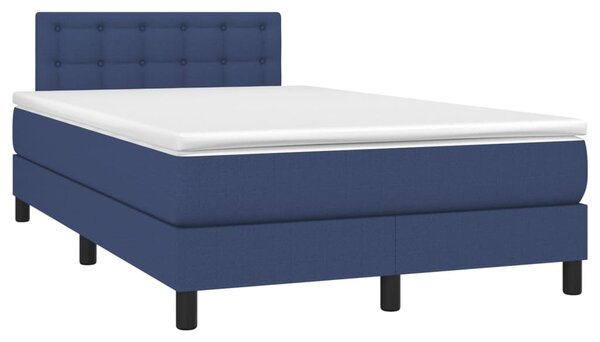Krevet box spring s madracem LED plavi 120 x 200 cm od tkanine - Plava / 120 x 200 cm