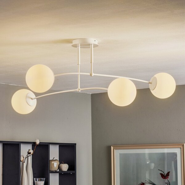 EMIBIG LIGHTING Stropna svjetiljka Pregos 4, četiri žarulje, bijela, prigušiva, Bijela, Područje hodnika, Metal