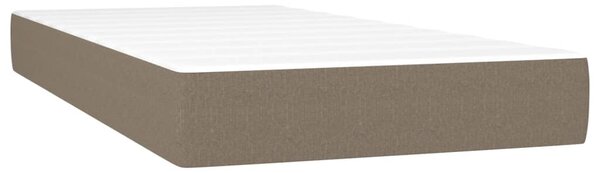 Krevet box spring s madracem LED smeđesivi 200x200 cm tkanina - Tupe / 200 x 200 cm