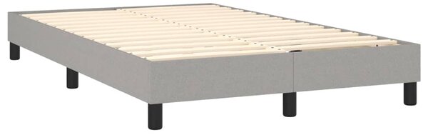 Krevet box spring s madracem LED svjetlosivi 120x200 cm tkanina - Siva / 120 x 200 cm