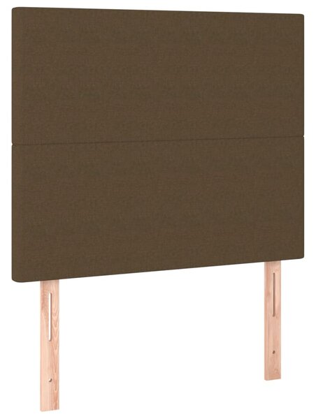 Krevet box spring s madracem LED tamnosmeđi 80 x 200 cm tkanina - Smeđa / 80 x 200 cm