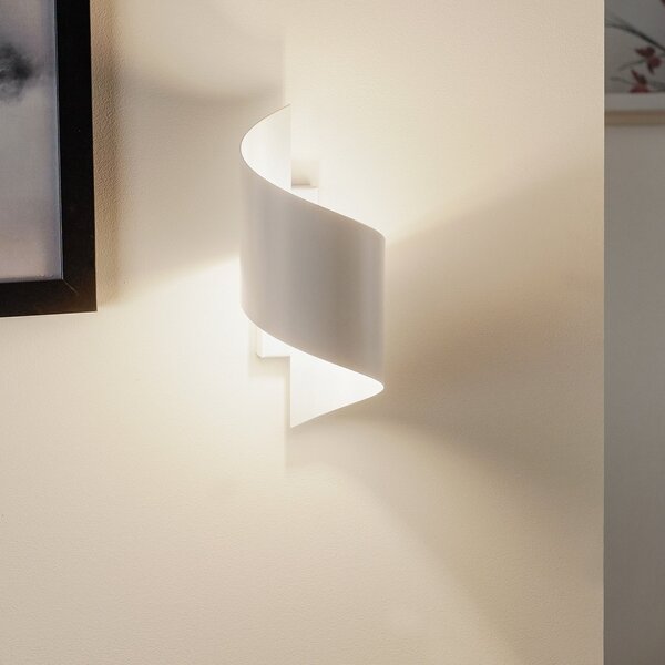 EMIBIG LIGHTING Zidna lampa Spiner bijela, visina 30 cm, čelik, prigušiva, Bijela, Dnevni boravak/blagovaonica, Metal