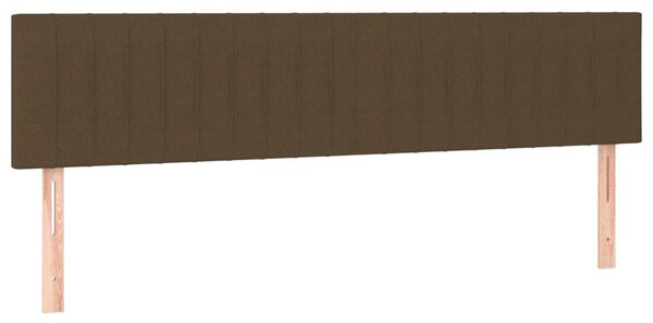 Krevet box spring s madracem LED tamnosmeđi 160x200 cm tkanina - Smeđa / 160 x 200 cm