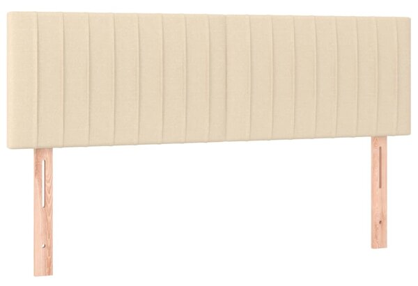 Krevet box spring s madracem LED krem 140x190 cm od tkanine - Krema / 140 x 190 cm