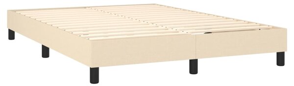 Krevet box spring s madracem LED krem 140x190 cm od tkanine - Krema / 140 x 190 cm