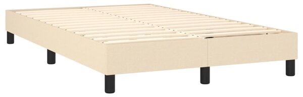 Krevet box spring s madracem LED krem 120 x 200 cm od tkanine - Krema / 120 x 200 cm