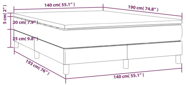 Krevet s oprugama i madracem krem 140 x 190 cm od umjetne kože - Krema / 140 x 190 cm