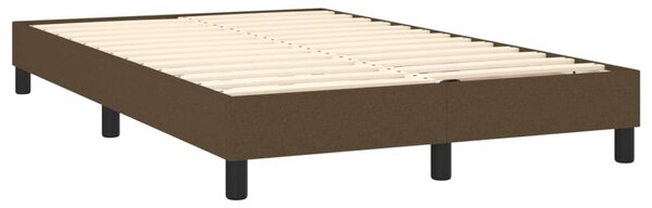 Krevet box spring s madracem LED tamnosmeđi 120x200 cm tkanina - Smeđa / 120 x 200 cm