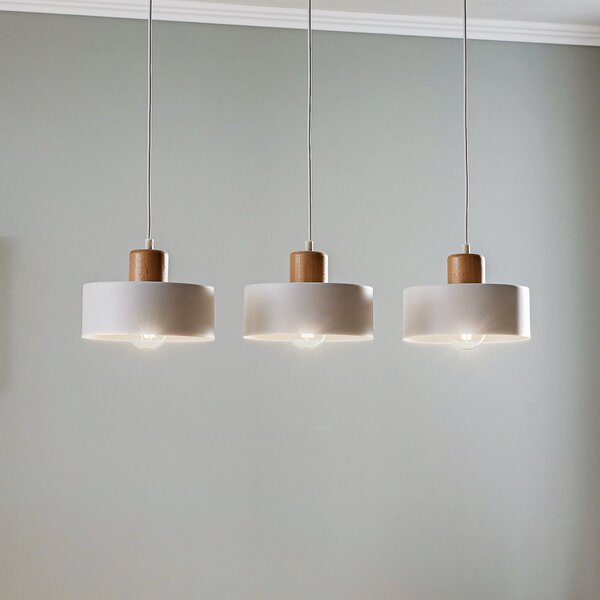 EMIBIG LIGHTING Viseća svjetiljka Tako, tri žarulje, bijela, prigušiva, Bijela, Dnevni boravak/blagovaonica, Metal