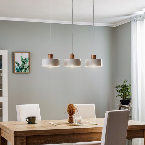 EMIBIG LIGHTING Viseća svjetiljka Tako, tri žarulje, bijela, prigušiva, Bijela, Dnevni boravak/blagovaonica, Metal