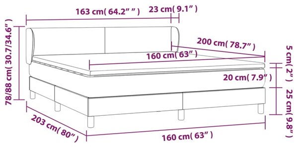 Krevet s oprugama i madracem krem 160x200 cm od umjetne kože - Krema / 160 x 200 cm