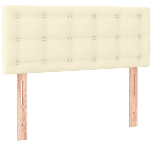 Krevet s oprugama i madracem krem 90 x 190 cm od umjetne kože - Krema / 90 x 190 cm