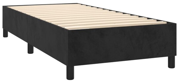 Box spring krevet s madracem crni 90x190 cm baršunasti - Crna / 90 x 190 cm