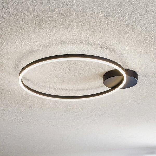 Fabas Luce LED stropna svjetiljka Giotto 1 žarulja, crna, prigušiva, Crno, Dnevni boravak/blagovaonica, Metal