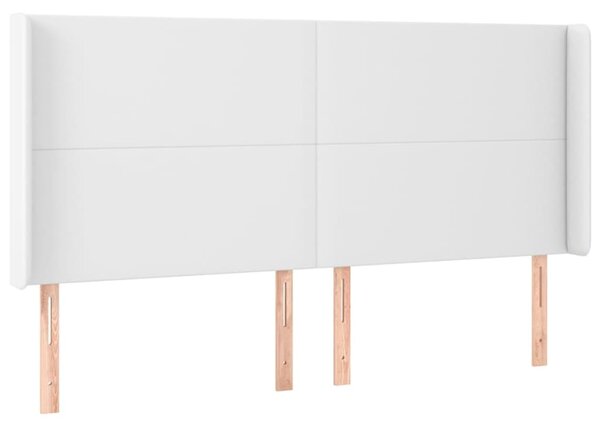 Krevet box spring s madracem LED bijeli 160x200 cm umjetna koža - Bijela / 160 x 200 cm