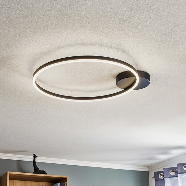 Fabas Luce LED stropna svjetiljka Giotto 1 žarulja, crna, prigušiva, Crno, Dnevni boravak/blagovaonica, Metal