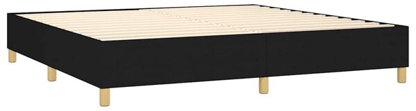 Krevet box spring s madracem LED crni 200x200 cm od tkanine - Crna / 200 x 200 cm