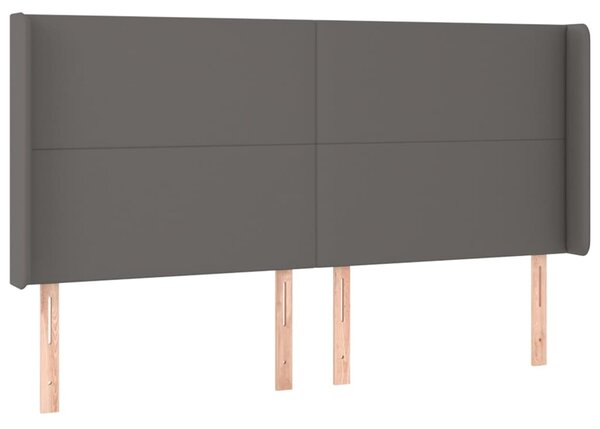 Krevet box spring s madracem LED sivi 200x200cm od umjetne kože - Siva / 200 x 200 cm