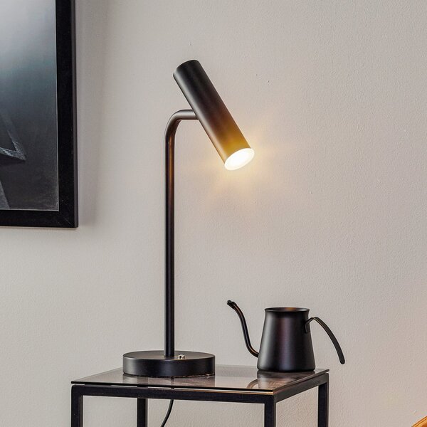 Schöner Wohnen Stina LED stolna lampa, crna, prigušiva, Crno, Dnevni boravak/blagovaonica, Metal