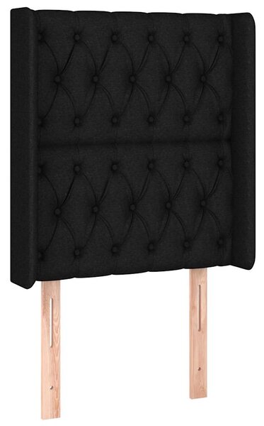 Krevet box spring s madracem LED crni 80 x 200 cm od tkanine - Crna / 80 x 200 cm