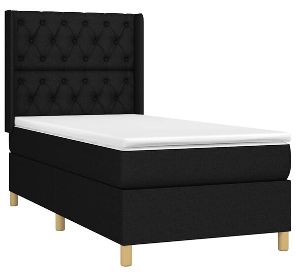 Krevet box spring s madracem LED crni 80 x 200 cm od tkanine - Crna / 80 x 200 cm
