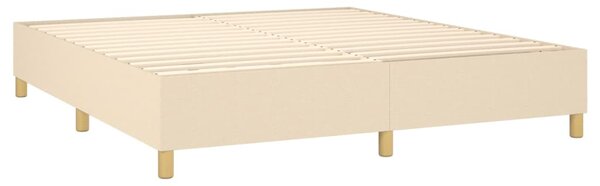 Krevet box spring s madracem LED krem 160x200 cm od tkanine - Krema / 160 x 200 cm