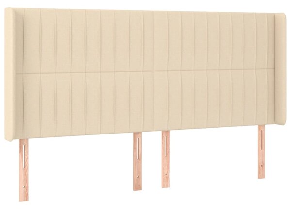 Krevet box spring s madracem LED krem 160x200 cm od tkanine - Krema / 160 x 200 cm