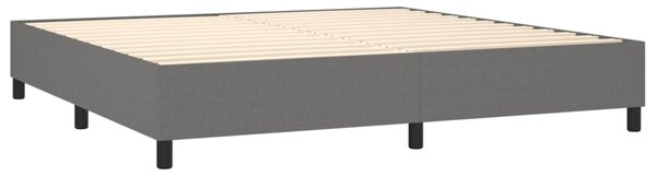 Krevet box spring s madracem LED tamnosivi 200x200 cm tkanina - Siva / 200 x 200 cm