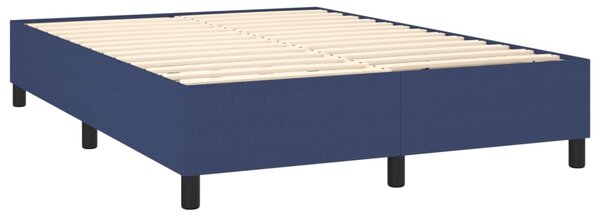 Krevet box spring s madracem LED plavi 140x190 cm od tkanine - Plava / 140 x 190 cm