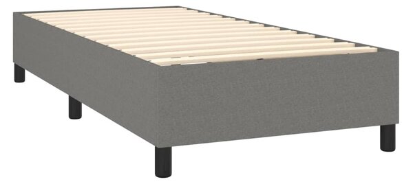 Krevet box spring s madracem LED tamnosivi 90x200 cm tkanina - Siva / 90 x 200 cm