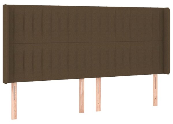 Krevet box spring s madracem LED tamnosmeđi 160x200 cm tkanina - Smeđa / 160 x 200 cm